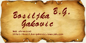 Bosiljka Gaković vizit kartica